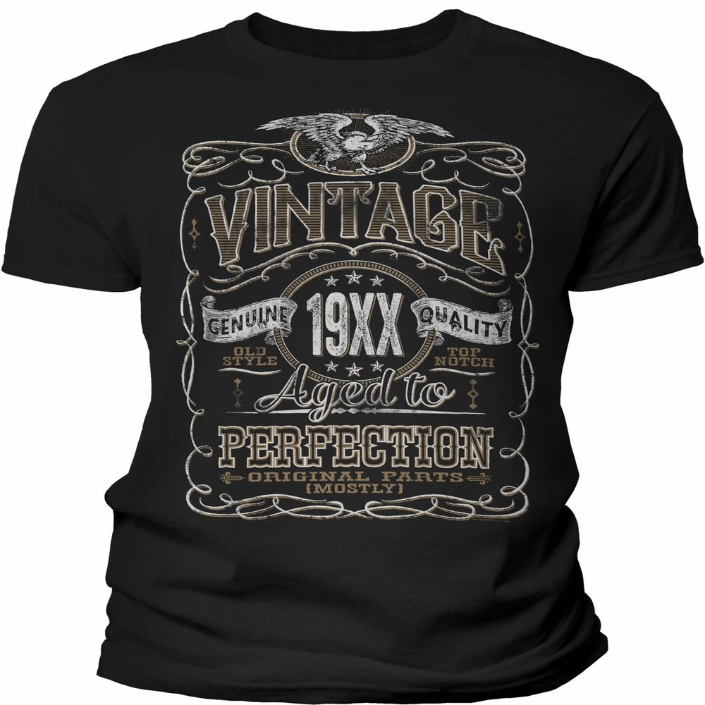 50th Birthday Shirt for Men - Vintage (Birth Year) Aged to Perfection - 2X
