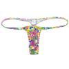 Jaxu Hot Men's Flex Micro Thong Underwear Male Slim Pouch Bikini Tangas Hombre Thin Belt G-string Minimum Coverage T-back Pink Wax Flower M view 1