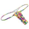 Jaxu Hot Men's Flex Micro Thong Underwear Male Slim Pouch Bikini Tangas Hombre Thin Belt G-string Minimum Coverage T-back Pink Wax Flower M view 2