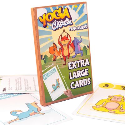 Extra Large Yoga Pose and Breathing Exercise Cards for Kids - Promote Mindfulness, Meditation and Self Care for Children - A Fun Preschool Game - Teach Kids Mindfulness Tools Through Yoga