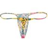 Jaxu Hot Men's Flex Micro Thong Underwear Male Slim Pouch Bikini Tangas Hombre Thin Belt G-string Minimum Coverage T-back 2-Pack(yellow spot,color scrawl) M view 4