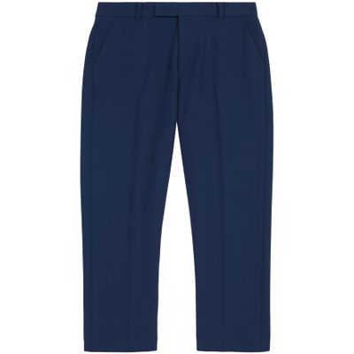 Calvin Klein Boys' Flat-front Suit Dress Pant, Straight Leg Fit & Hemmed Bottom, Belt Loops & Functional Front Pockets, Bank Blue Perfomance, 20