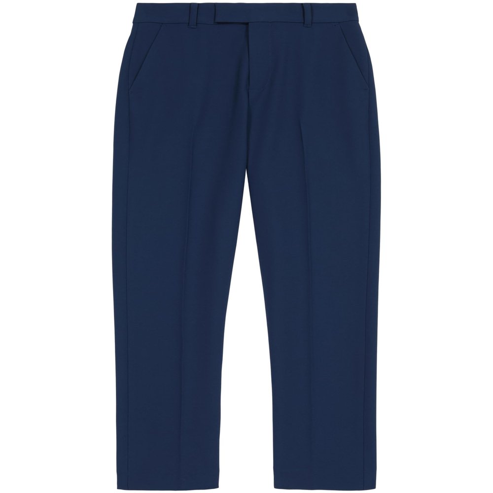 Calvin Klein Boys' Flat-front Suit Dress Pant, Straight Leg Fit & Hemmed Bottom, Belt Loops & Functional Front Pockets, Bank Blue Perfomance, 20