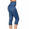 Uillui Capri Leggings for Women Plus Size Jean Look Leggings High Waisted Stretch Denim Skinny Cropped Leggings Sweatpants view 2