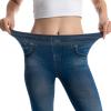 Uillui Capri Leggings for Women Plus Size Jean Look Leggings High Waisted Stretch Denim Skinny Cropped Leggings Sweatpants view 3