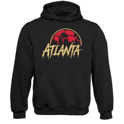 Xtreme Apparrel Atlanta Soccer Skyline Men's Fan Hoodie Sweatshirt (Black Hoodie, 3XL)