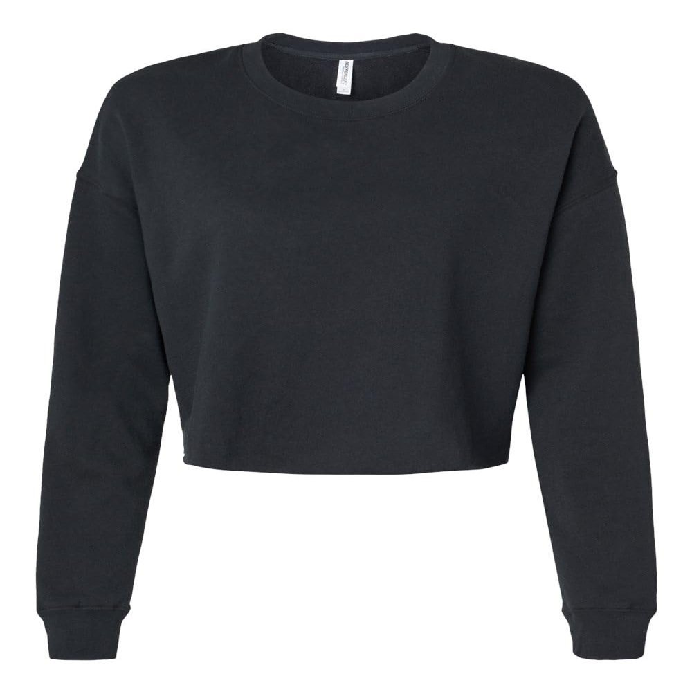Independent Trading Co. Womens Lightweight Crop Crew Pullover, XL, Bone