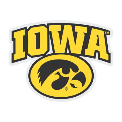 Iowa Hawkeyes Vinyl Decal Sticker 12 Inch Clear Officially Licensed Collegiate Product