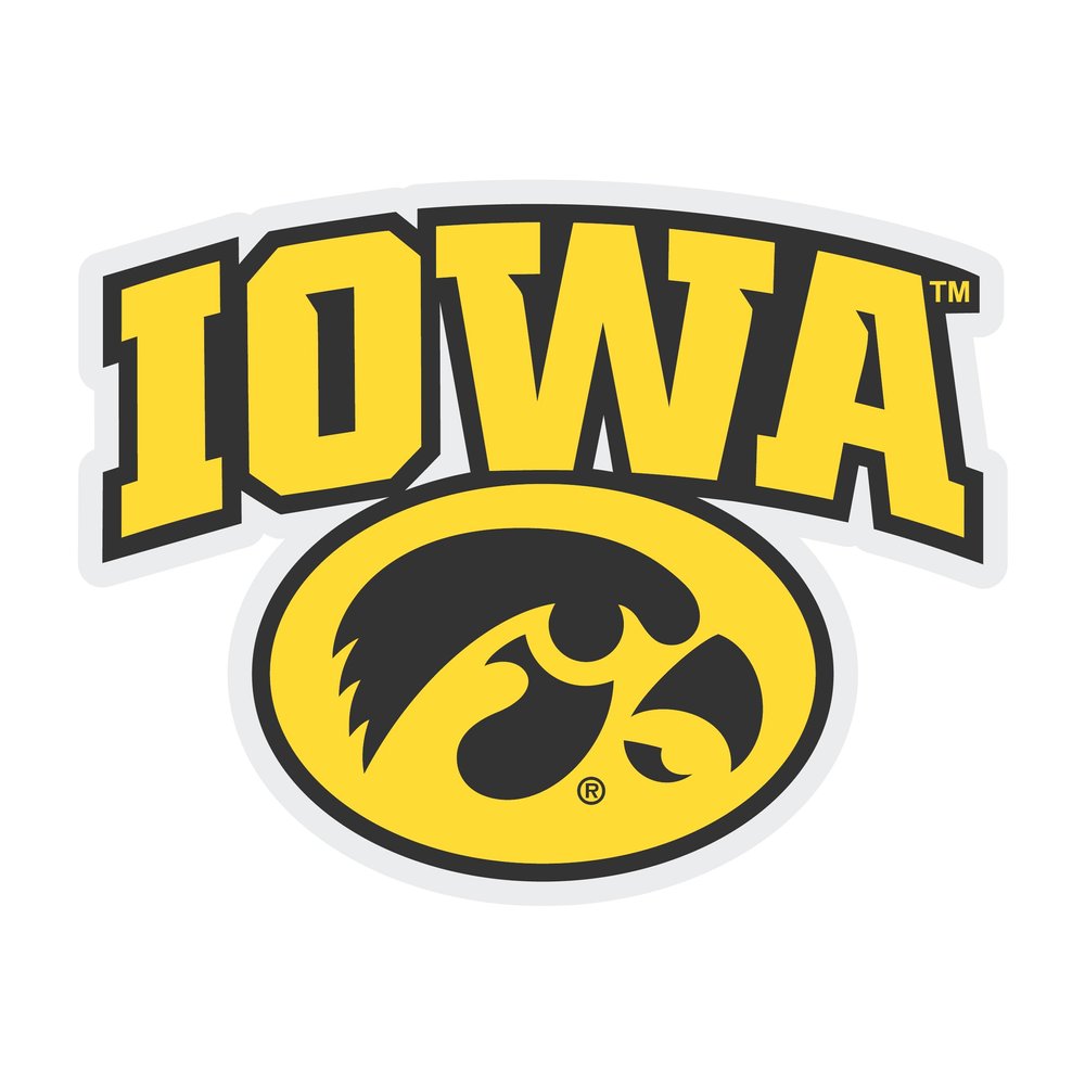 Iowa Hawkeyes Vinyl Decal Sticker 12 Inch Clear Officially Licensed Collegiate Product
