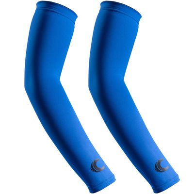 Cannon Sports Cooling Arm Sleeves for Men and Women, Breathable, Moisture-Wicking Sun Protection Clothing (Pair) (Blue, Small)