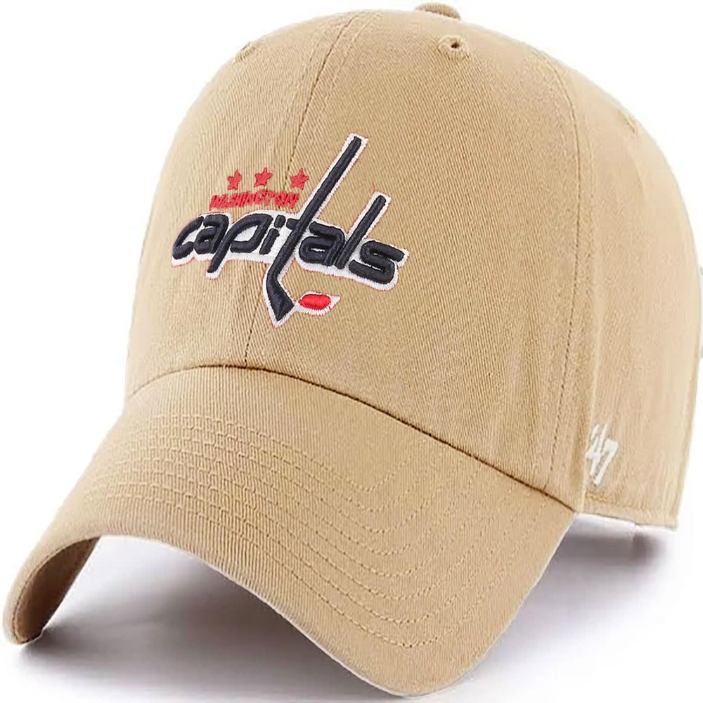 47 Washington Capitals Hat Mens Womens Clean Up Adjustable Cap, Khaki/Beige, One Size