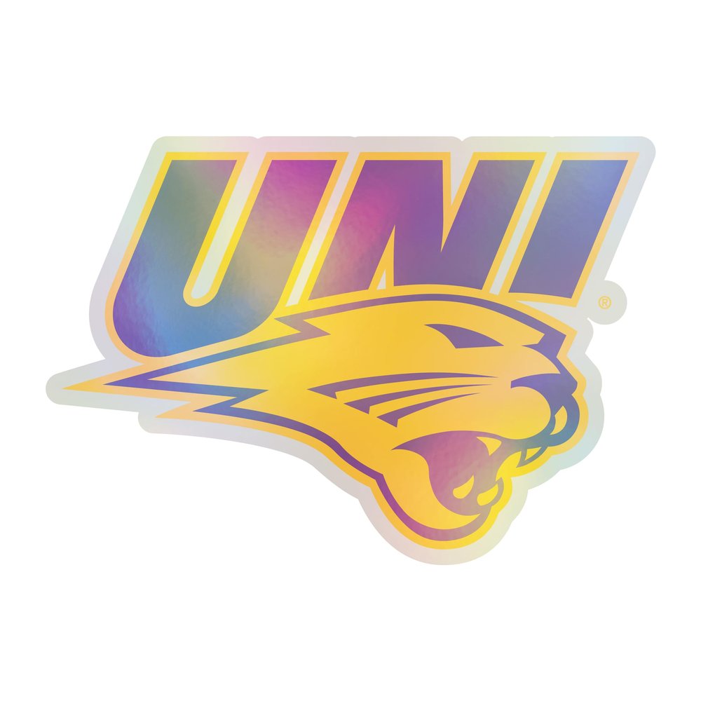 Northern Iowa Panthers Vinyl Decal Sticker 8 Inch Holographic Officially Licensed Collegiate Product