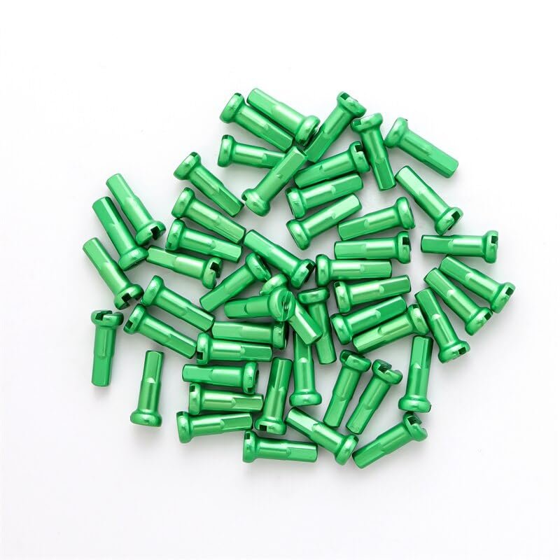 50PCS Spoke Nipples Bike 14G Spoke Cap MTB Road Bicycle Wheel Spoke Nipples 14mm - (Color: Alloy Green)