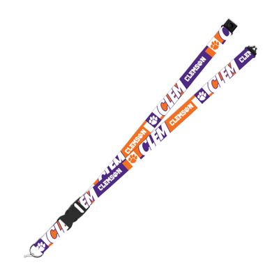 Rico Industries NCAA Clemson Tigers 19" x 1" Premium Unisex-Adult Safety Breakaway Lanyard - Flash