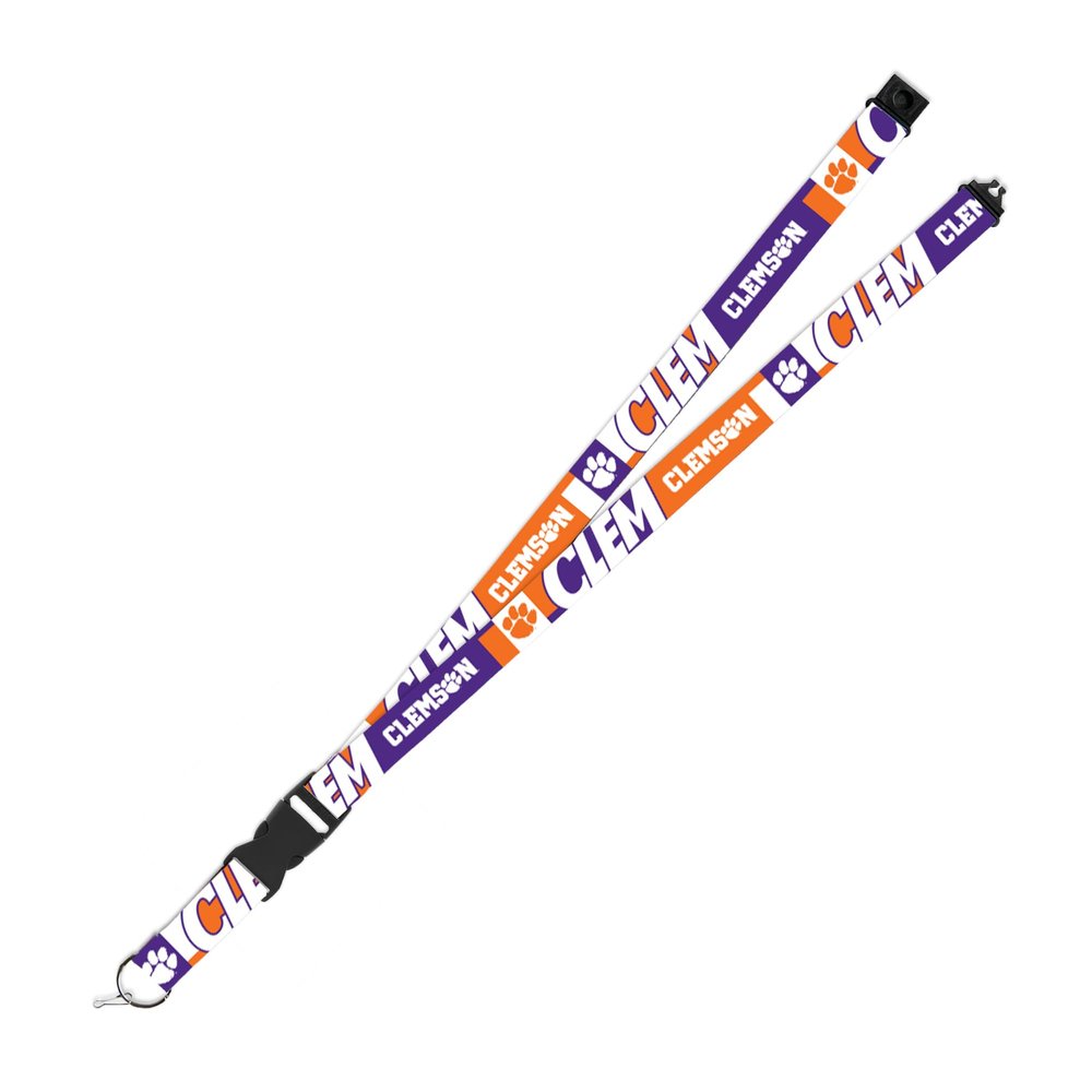 Rico Industries NCAA Clemson Tigers 19" x 1" Premium Unisex-Adult Safety Breakaway Lanyard - Flash