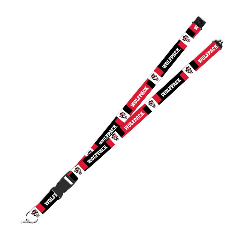 Rico Industries NCAA North Carolina State Wolfpack 19" x 1" Premium Unisex-Adult Safety Breakaway Lanyard - Flash