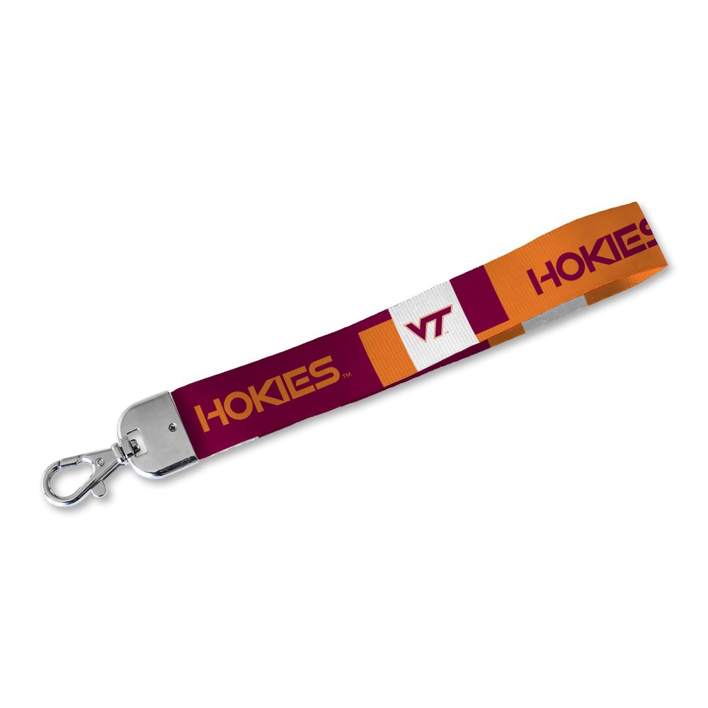 Rico Industries NCAA Virginia Tech Hokies Wrist Lanyard Key Chain, Cute Wristlet Strap Keychain Holder for Women Men Car Keys ID Badges Card Wallet Phone Camera