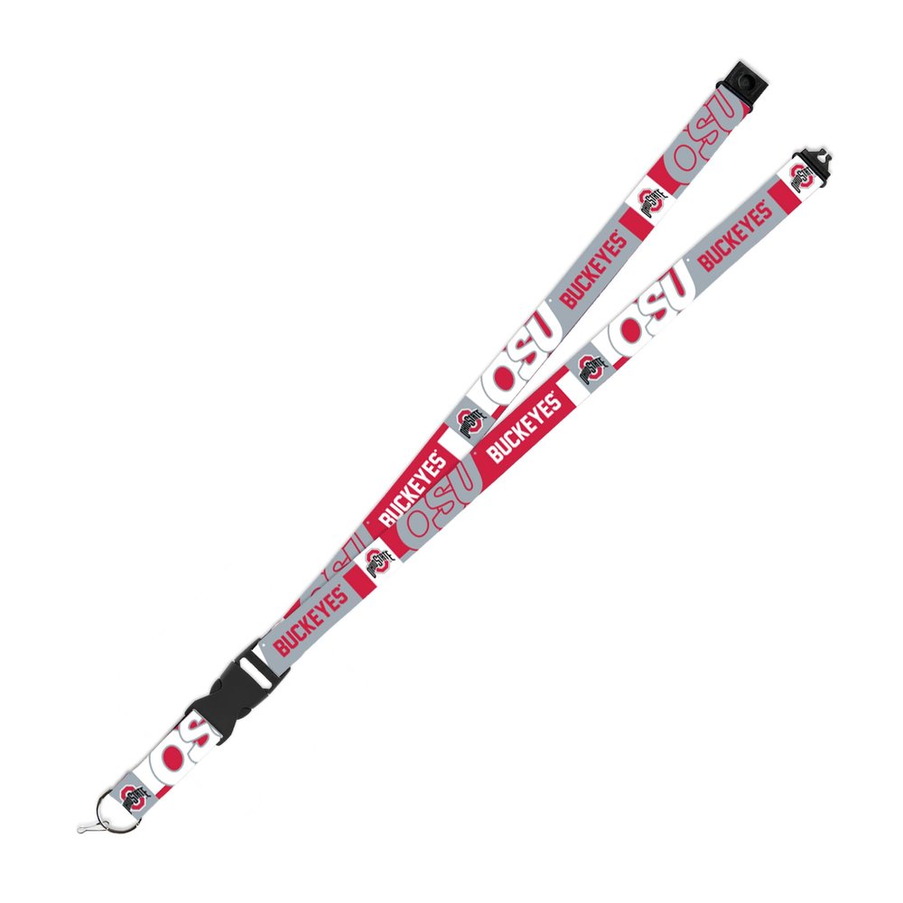 Rico Industries NCAA Ohio State Buckeyes 19" x 1" Premium Unisex-Adult Safety Breakaway Lanyard - Flash