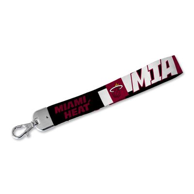 Rico Industries NBA Basketball Miami Heat Wrist Lanyard Key Chain, Cute Wristlet Strap Keychain Holder for Women Men Car Keys ID Badges Card Wallet Phone Camera
