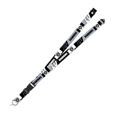 Rico Industries NFL Football Las Vegas Raiders 19" x 1" Premium Unisex-Adult Safety Breakaway Lanyard - Flash