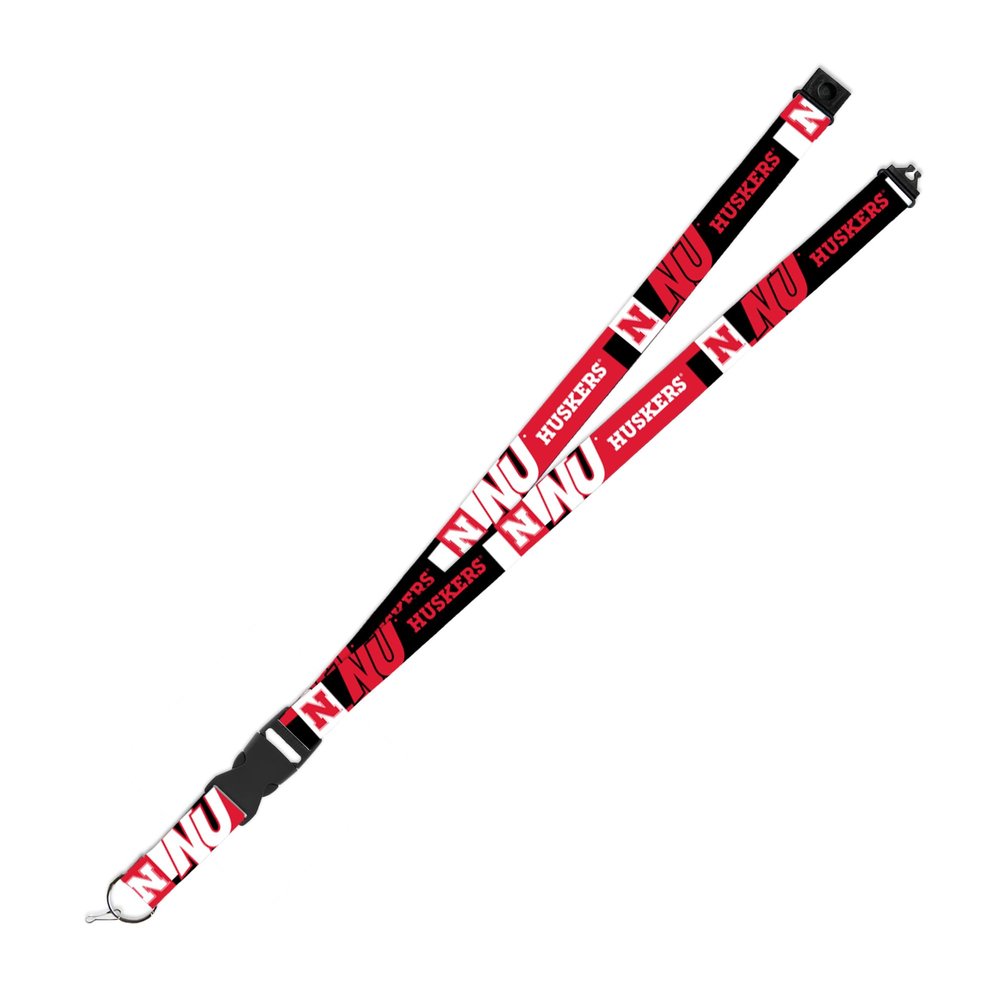 Rico Industries NCAA Nebraska Cornhuskers 19" x 1" Premium Unisex-Adult Safety Breakaway Lanyard - Flash