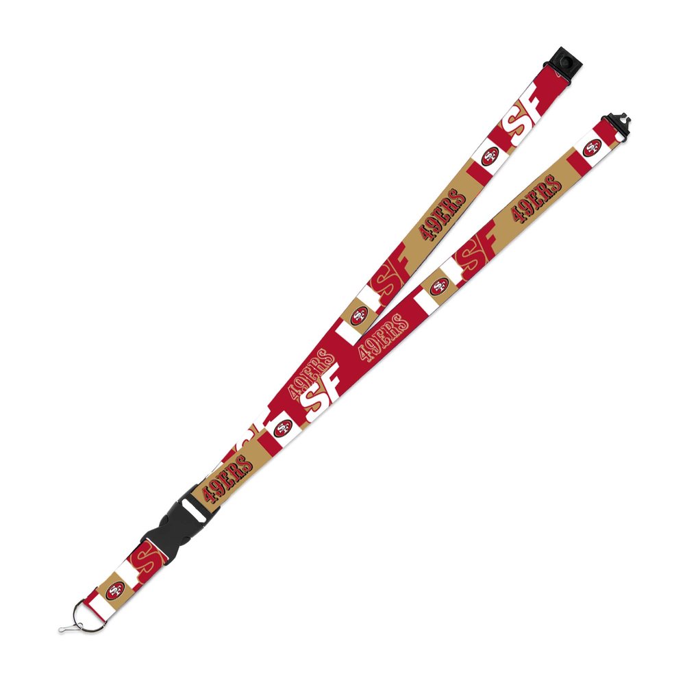 Rico Industries NFL Football San Francisco 49ers 19" x 1" Premium Unisex-Adult Safety Breakaway Lanyard - Flash