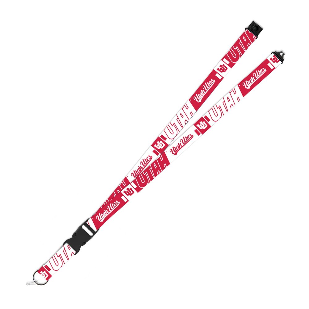 Rico Industries NCAA Utah Utes 19" x 1" Premium Unisex-Adult Safety Breakaway Lanyard - Flash