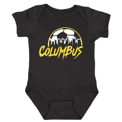 Xtreme Apparrel Columbus Skyline Kid's Bodysuit for Soccer Fans (Black, 18M)