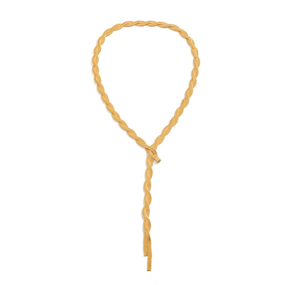 COLORFUL BLING Minimalist Dainty Gold Y Long Twisted Snake Chain Layered Choker Necklace for Women Punk Hip Hop Jewelry-Gold All Twisted