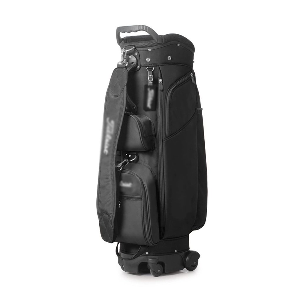 Lightweight Wear-Resistant Golf Bag for Men Women, Golf Bag with 4 Wheels, 4-Way Divider, Convenient & Accessible(Black)