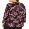EVANS Women's Plus Size Jersey Print Shirt, Paisley Wine view 2