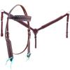 Western Horse Headstall Bridle Breast Collar Reins Tack Set Leather Floral Tooled Handmade Full Cob Pony Breastplate ME-HBC-084 (Cob) view 1