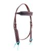 Western Horse Headstall Bridle Breast Collar Reins Tack Set Leather Floral Tooled Handmade Full Cob Pony Breastplate ME-HBC-084 (Cob) view 2