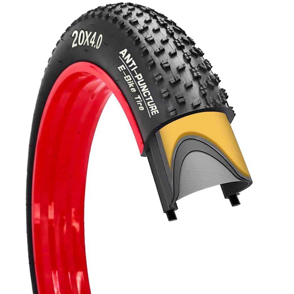 SIMEIQI 20X4.0 Inch E-Bike Fat Bike Tire Electric Bike Tricycle Tyres Foldable Replacement Tire for Mountain Snow All Terrian Urban City Street Road Bicycle