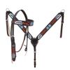 Western Horse Headstall Bridle Breast Collar Reins Tack Set Leather Floral Tooled Handmade Full Cob Pony Breastplate ME-HBC-085 (Cob) view 1