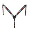 Western Horse Headstall Bridle Breast Collar Reins Tack Set Leather Floral Tooled Handmade Full Cob Pony Breastplate ME-HBC-085 (Cob) view 2