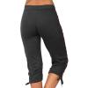 Uillui Capris for Women Plus Size Stretchy Workout Pants Soft Comfy Yoga Sweatpants Drawstring Waist Casual Cropped Trousers view 2