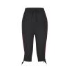 Uillui Capris for Women Plus Size Stretchy Workout Pants Soft Comfy Yoga Sweatpants Drawstring Waist Casual Cropped Trousers view 3