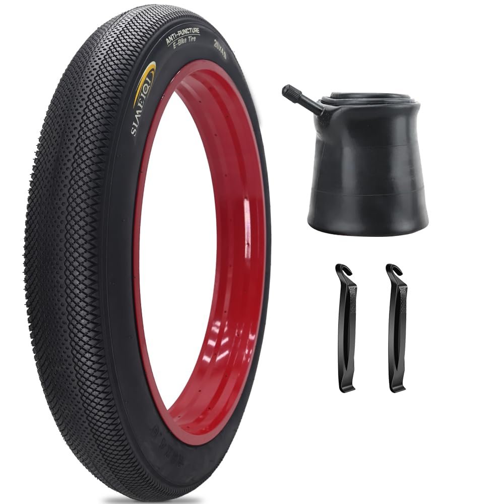 SIMEIQI 20"X4.0" Inch E-Bike Fat Bike 1 Tire and 1 Inner Tube Electric Tricycle Tyres Foldable Replacement Tire for City Commuter Ebike Street Road Pavement Park or Urban Mountain Bicycle
