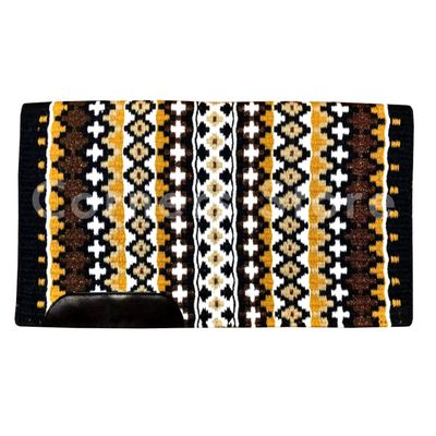 Western Horse Saddle Pad Blanket Show Ranch Pad Custom Handmade New Zealand Wool Oversized 34" x 42" | 34" x 40" | 34" x 38" (Color 03, 34 x 42 Inches)