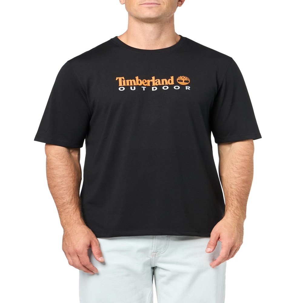 Timberland Men's Anti-UV Printed T-Shirt, Black, X-Large