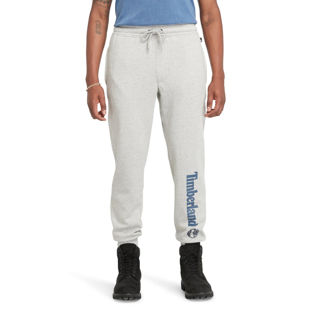 Timberland Men's Linear Logo Sweatpant, Medium Grey Heather, Small
