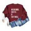 KTIMA Weekends Coffee Softball Sweatshirt Women Crewneck Pullover Tops Softball Mom Long Sleeve.Funny Softball Lover Gifts view 1