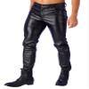 Lejafay Men's Faux Leather Pants Punk 80's Rock Skinny Leggings Tight Gothic Motorcycle Biker Pants Black XX-Large view 3