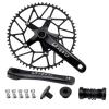 130BCD Five-claws Bike Cranks 170mm Ultra-light Folding Bicycle Hollow Integrated Crankset With Positive Negative Teeth Single Chainring And BB 50T 52T 54T 56T 58T 4 Colors ( Color : Black , Size : 58 view 1