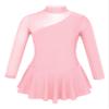 YEAHDOR Girls' Kids Figure Ice Skating Dress Mesh Splice Long Sleeve Mock Neck Ballet Dance Gymnastic Tutu Skirted Leotard Pearl Pink 10 view 1