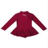 YEAHDOR Girls' Kids Figure Ice Skating Dress Mesh Splice Long Sleeve Mock Neck Ballet Dance Gymnastic Tutu Skirted Leotard Burgundy 14 view 4