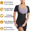Charque Sauna Suit for Women Sweat Vest Waist Trainer 3 in 1 Slimming Jumpsuit Full Body Shaper Workout Top w/Sleeve Shorts view 2