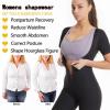 Charque Sauna Suit for Women Sweat Vest Waist Trainer 3 in 1 Slimming Jumpsuit Full Body Shaper Workout Top w/Sleeve Shorts view 3