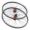 Mountain Bike Wheelset, 27.5 Wheelset Aluminum Alloy Rim Disc Brake MTB Wheelset, Fit Front 15 * 100mm Rear 12 * 135mm MTB Wheelset,Dual Six Hole Disc Brakes (Gold, 27.5Inch) view 1